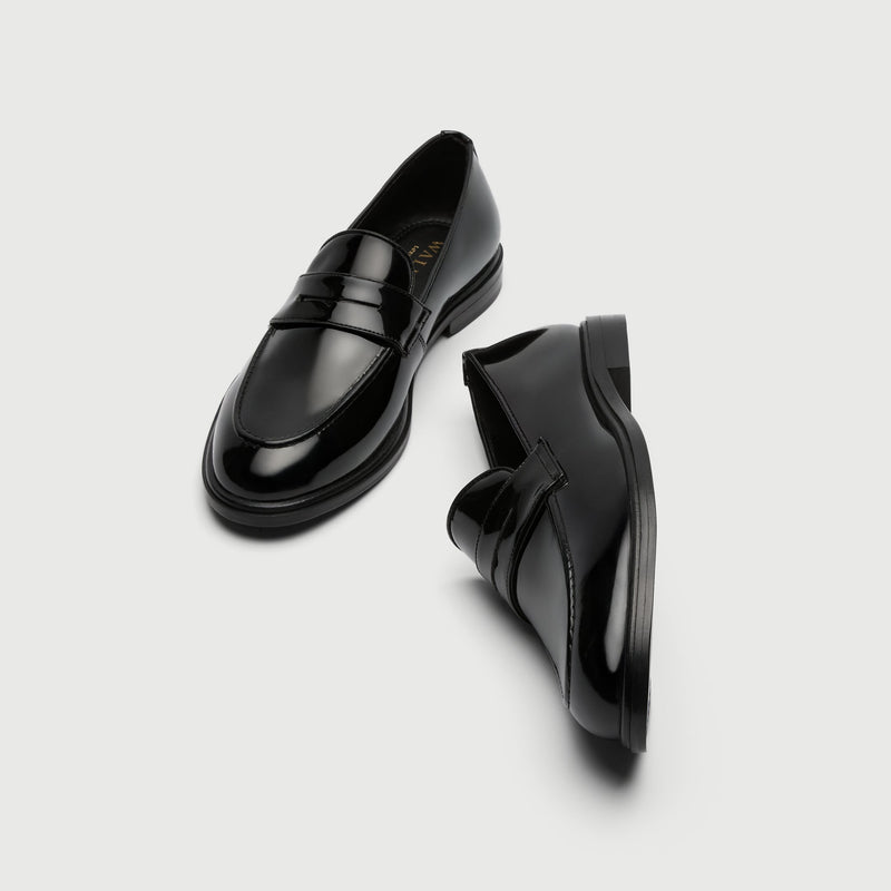 Black Patent Saddle Loafer