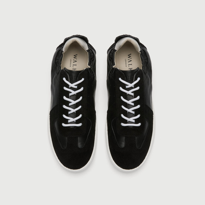 Black Suède And Leather Rimini Trainer