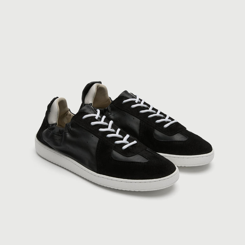 Black Suède And Leather Rimini Trainer