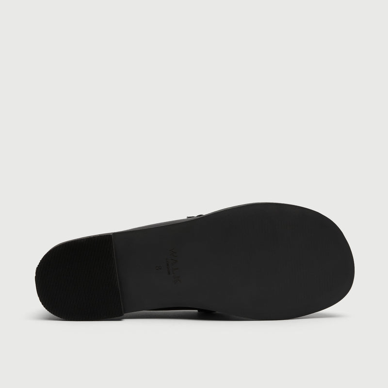 Black Leather Saddle Loafer