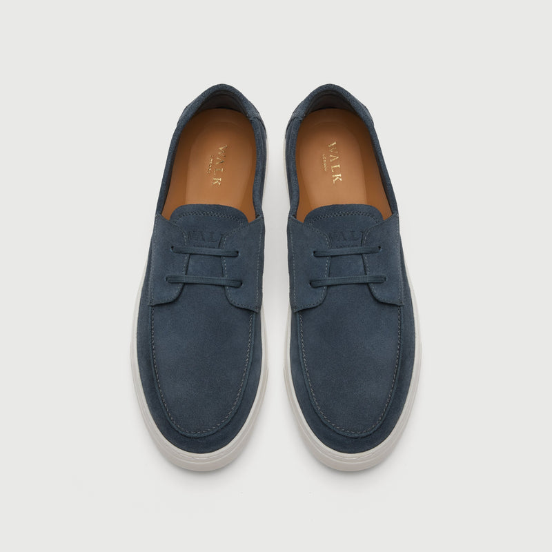 Blue Suède Boat Shoe