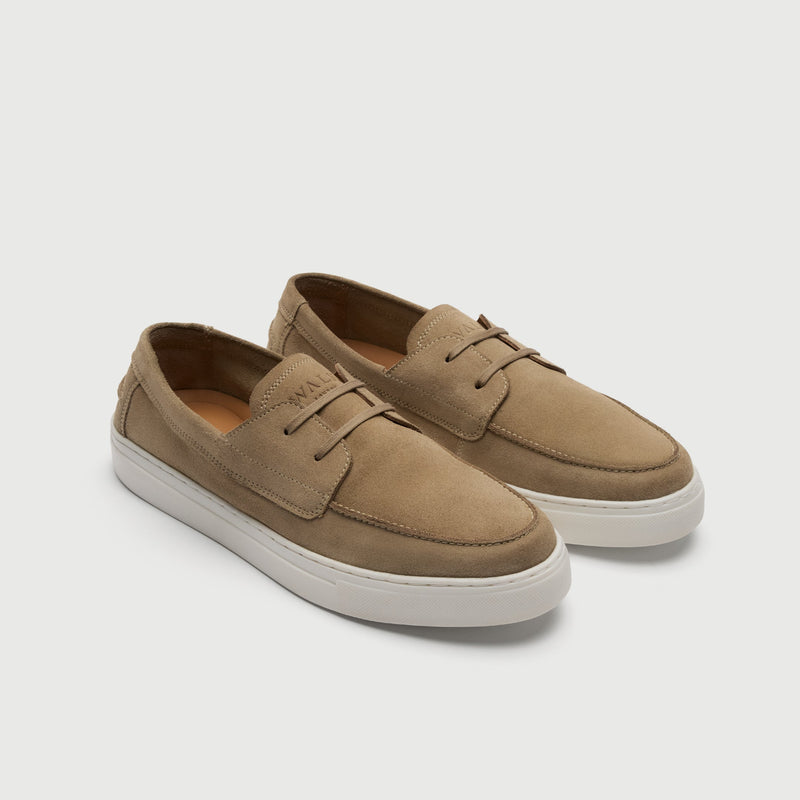Stone Suède Boat Shoe
