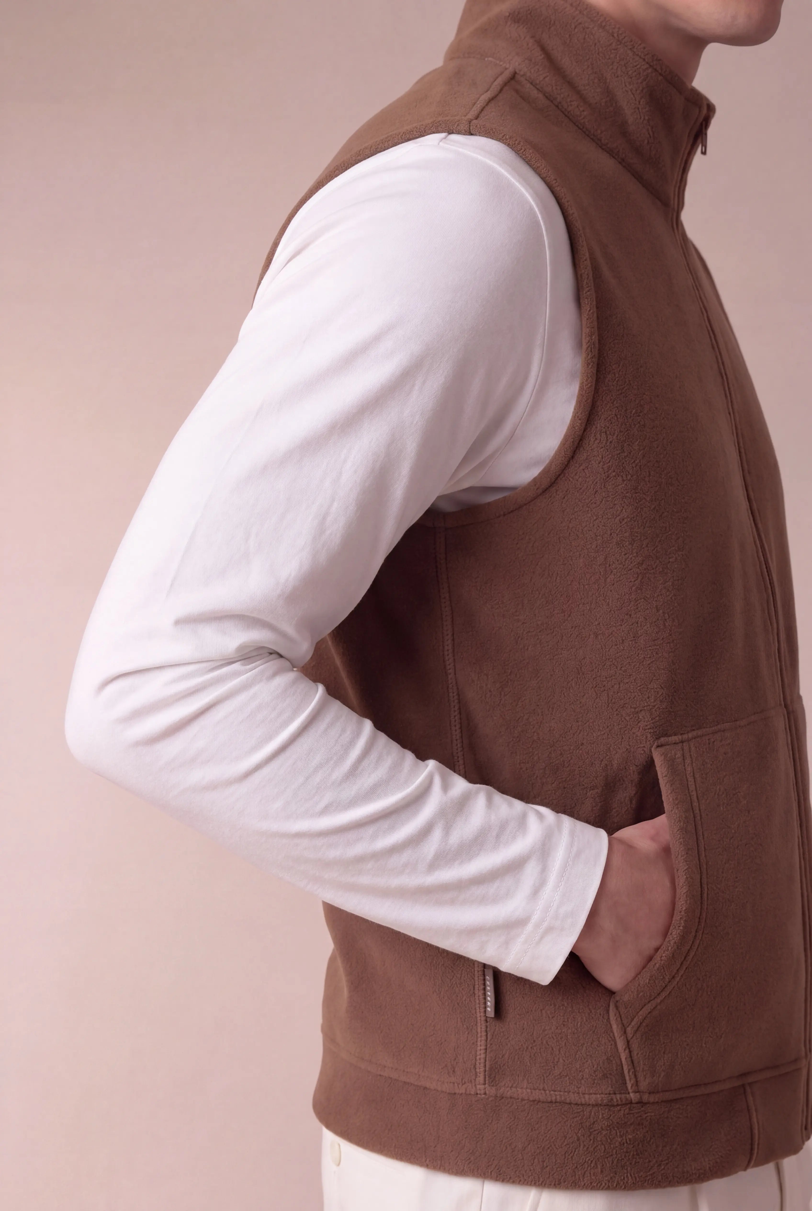 Corvaro Fleece Vest Brown