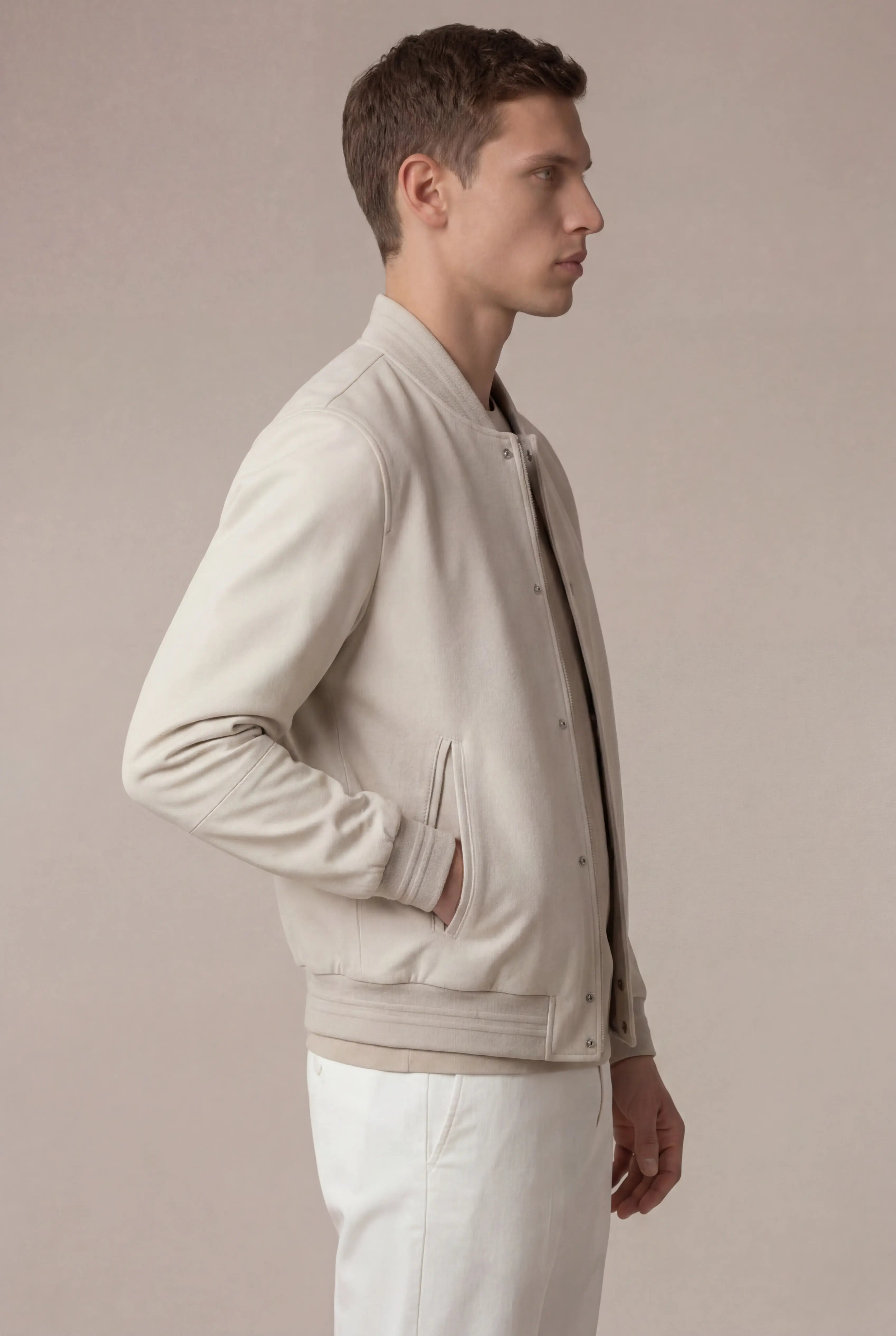 Grendino Suède Bomber Jacket Ivory