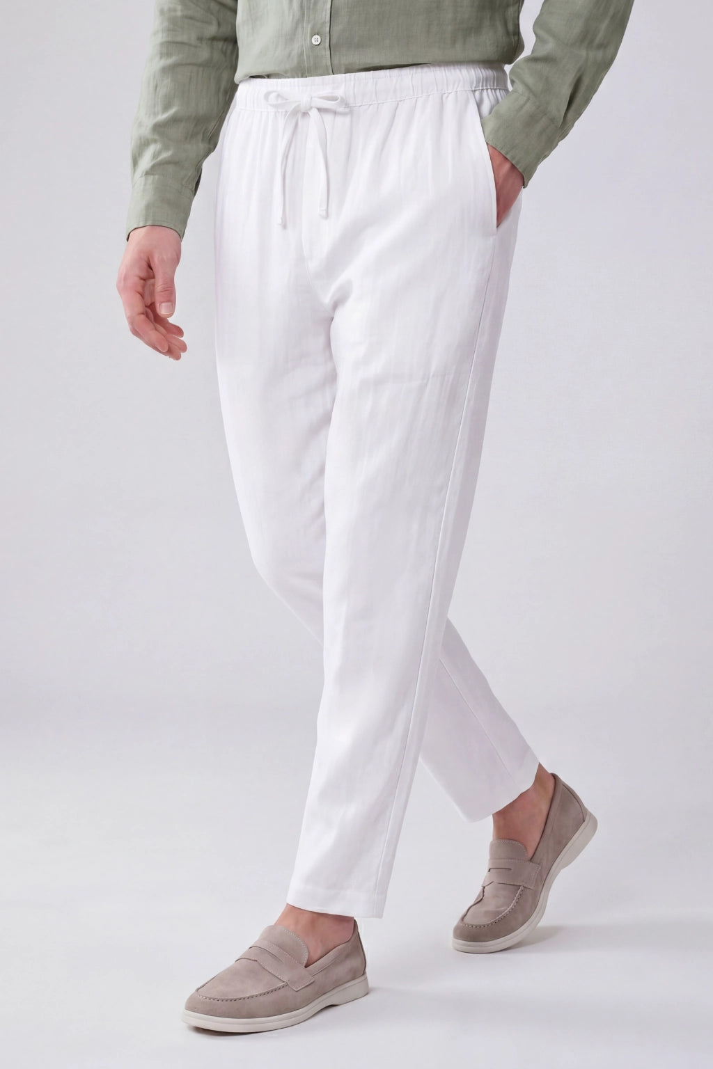Belvaro Linen Trousers White