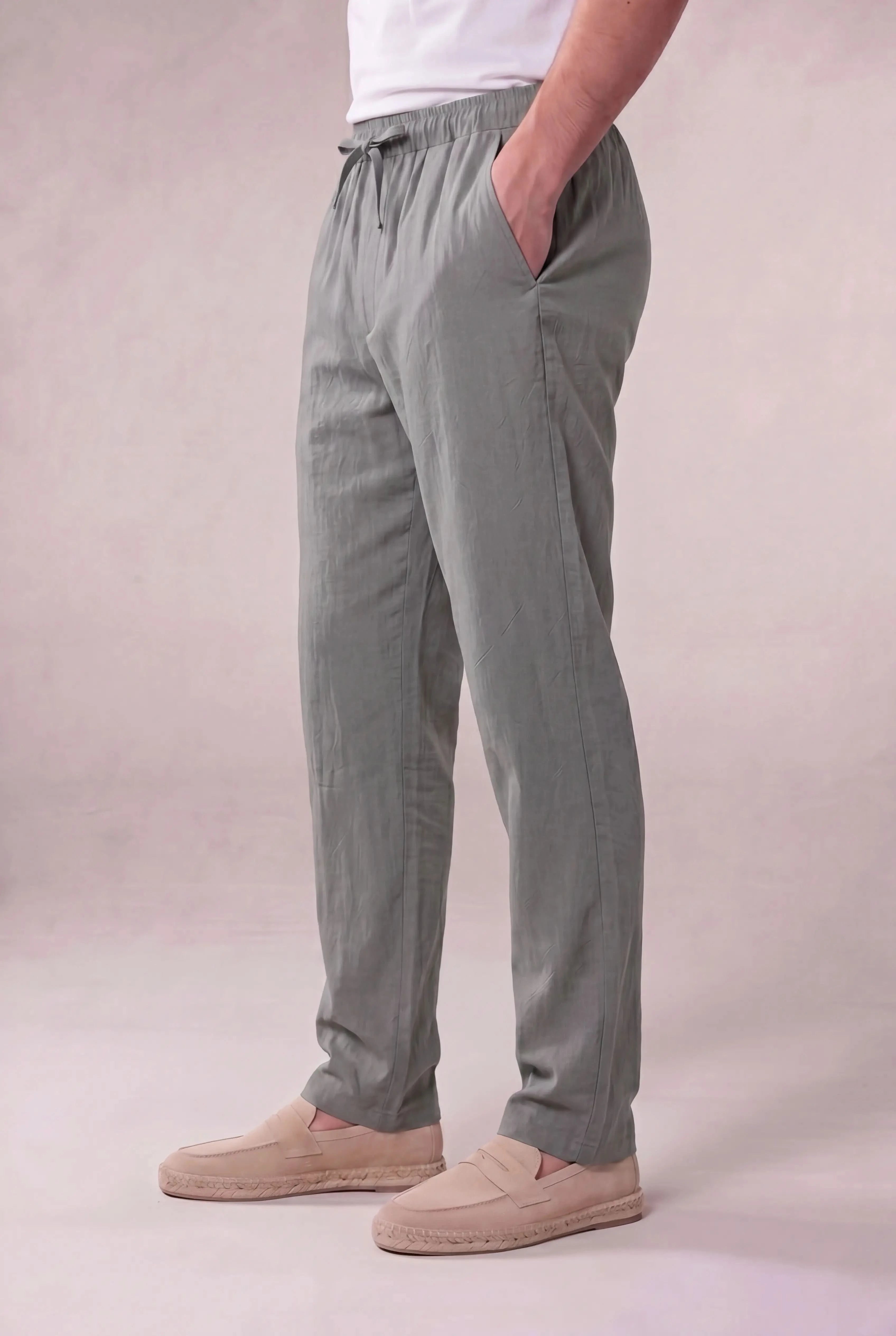 Tersino Linen Trousers Gray