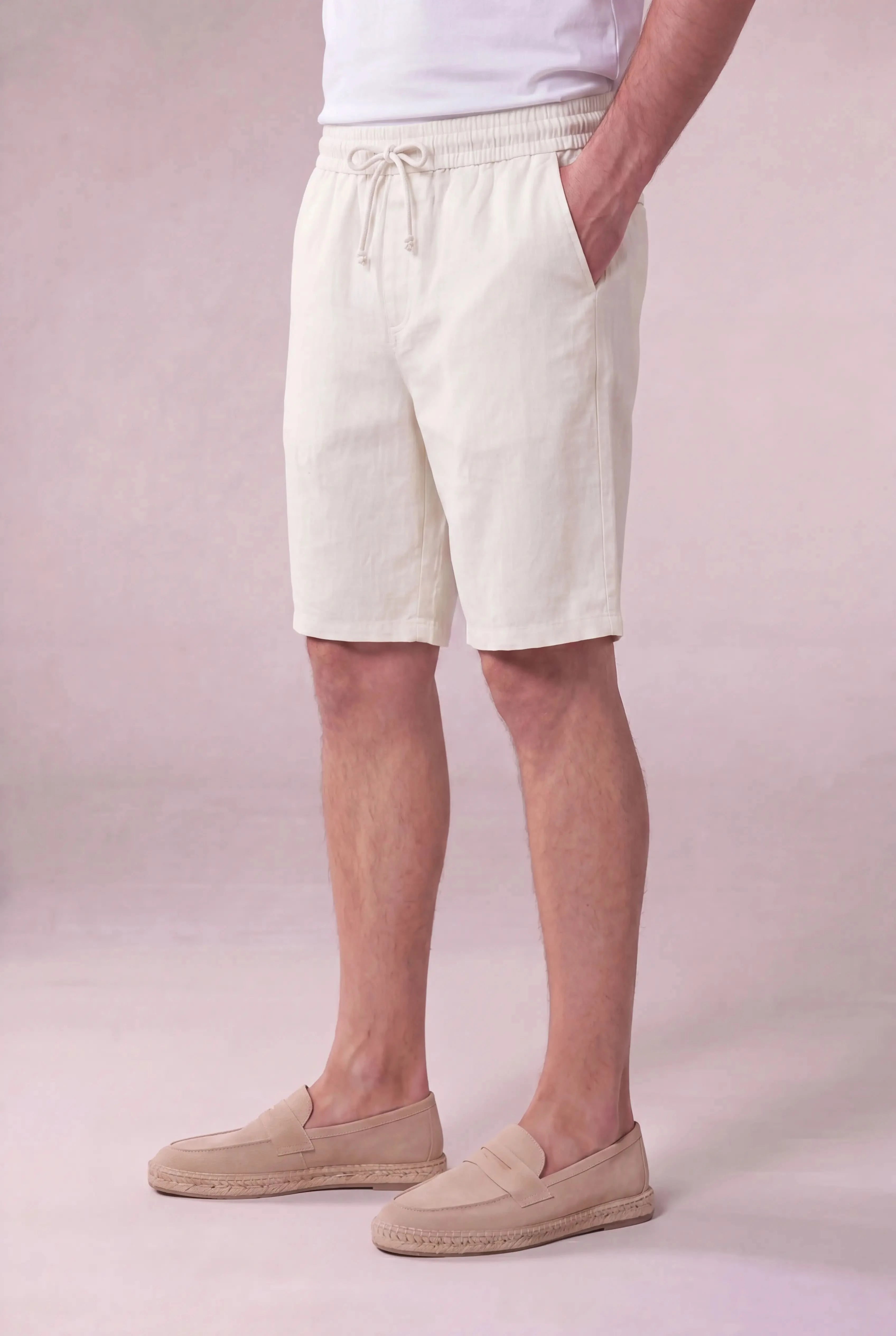 Lecce Linen Shorts Ivory
