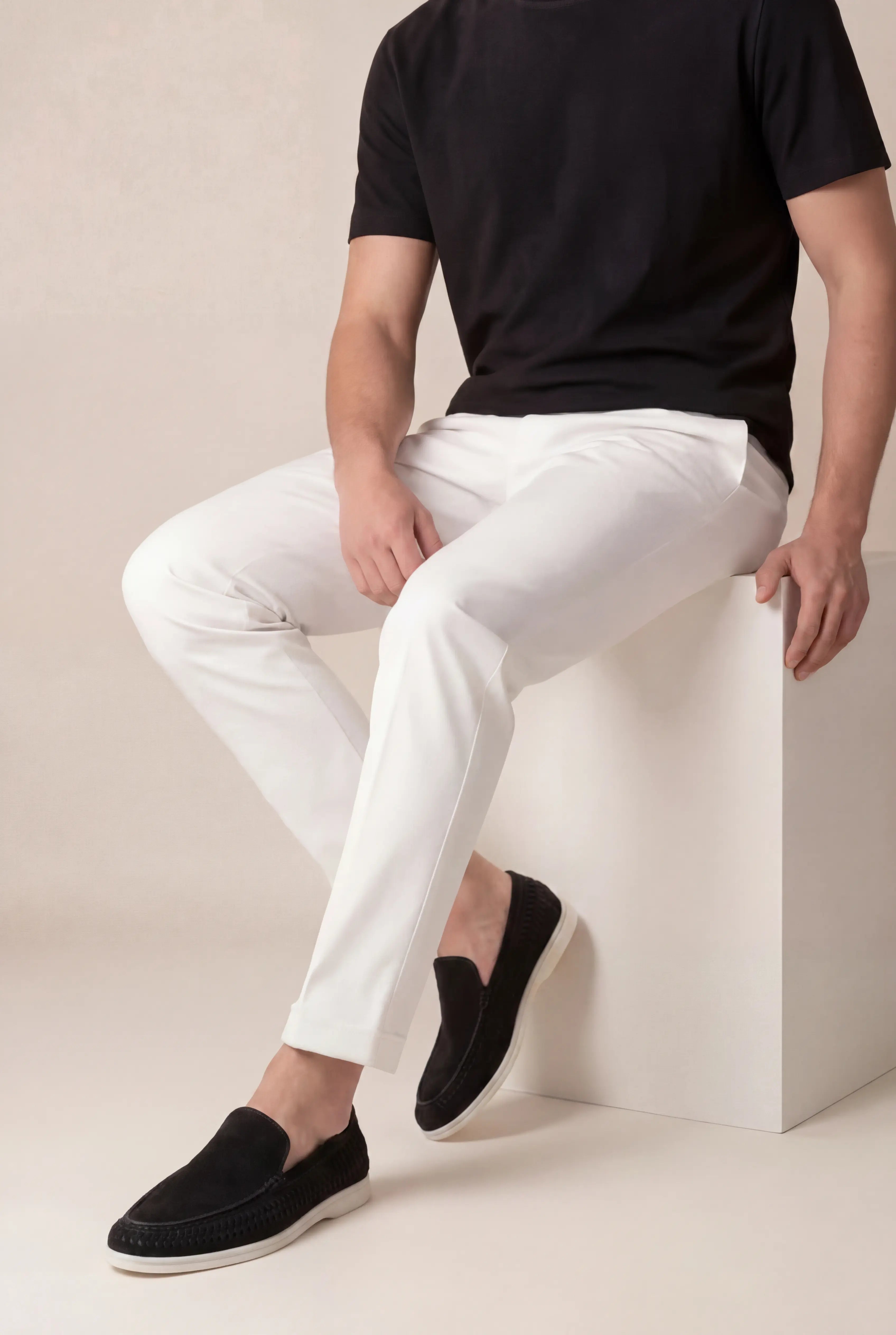 Nervino Suède Woven Loafer Black