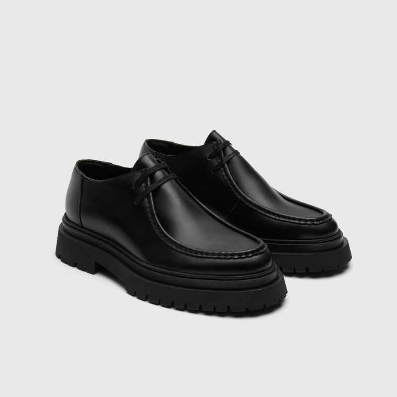 Black Leather Cleated Apron Shoe