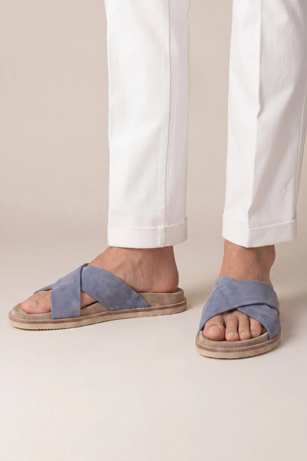 Brescaro Suède Cross Slide Lavender Blue