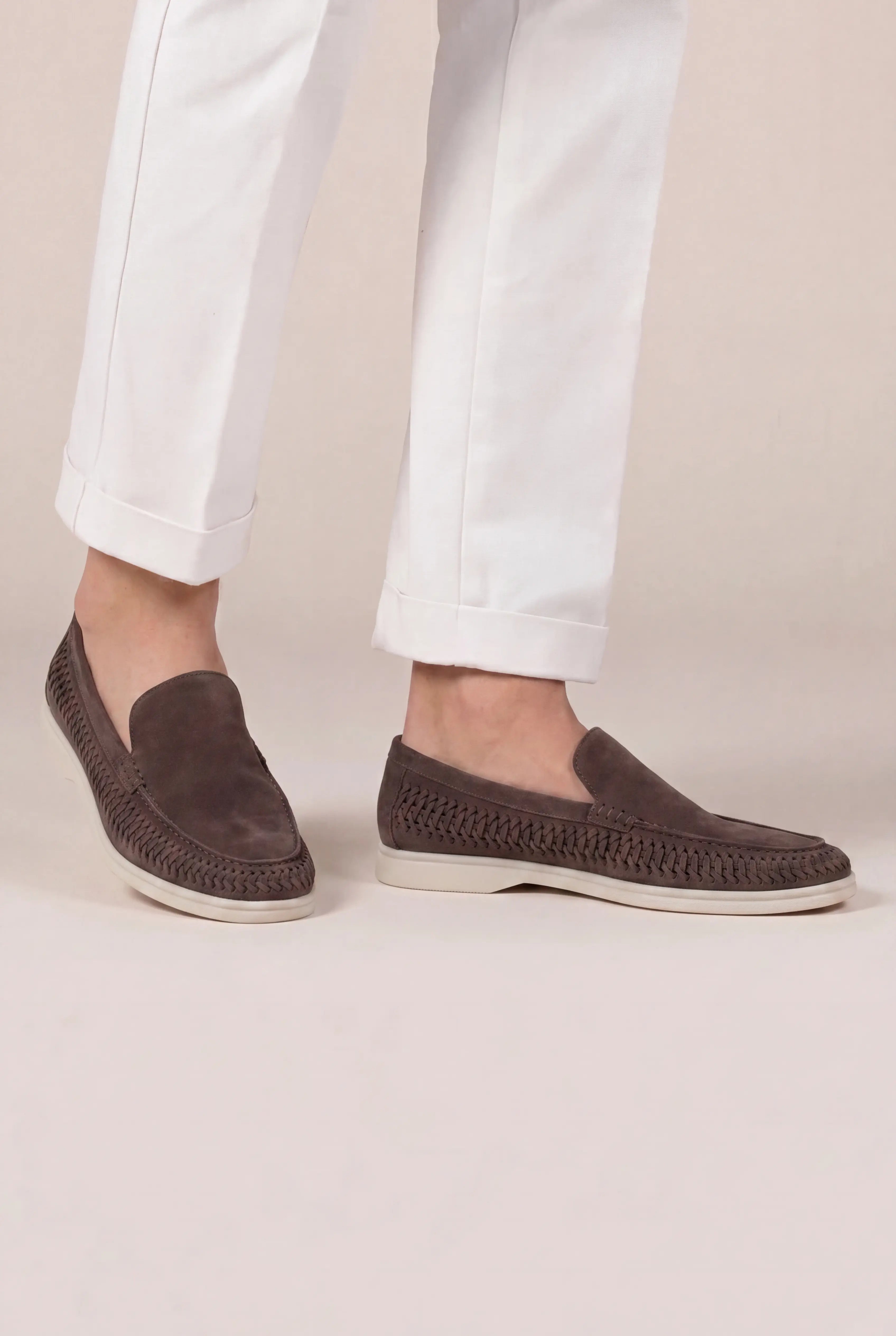 Nervino Suède Woven Loafer Brown