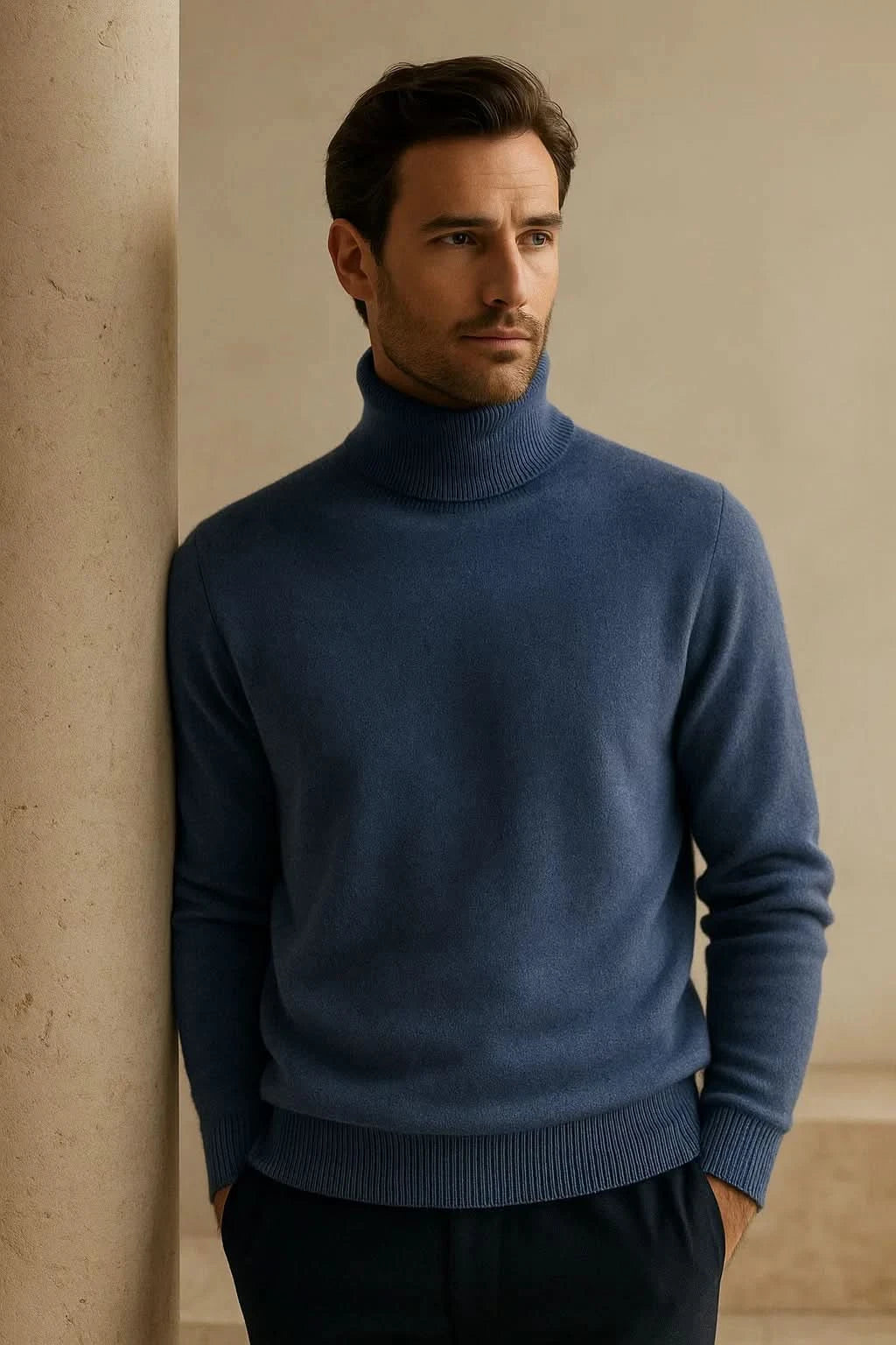 Carezza Cashmere Turtleneck Blue