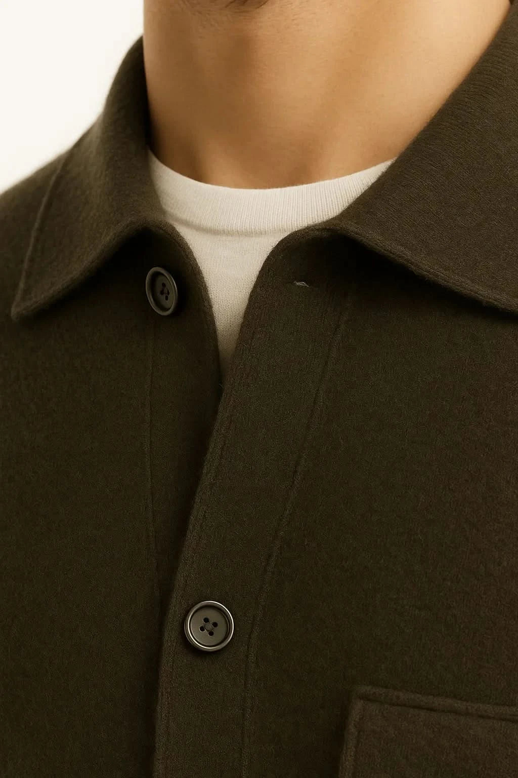 Vicenza Cashmere Cardigan Olive Green