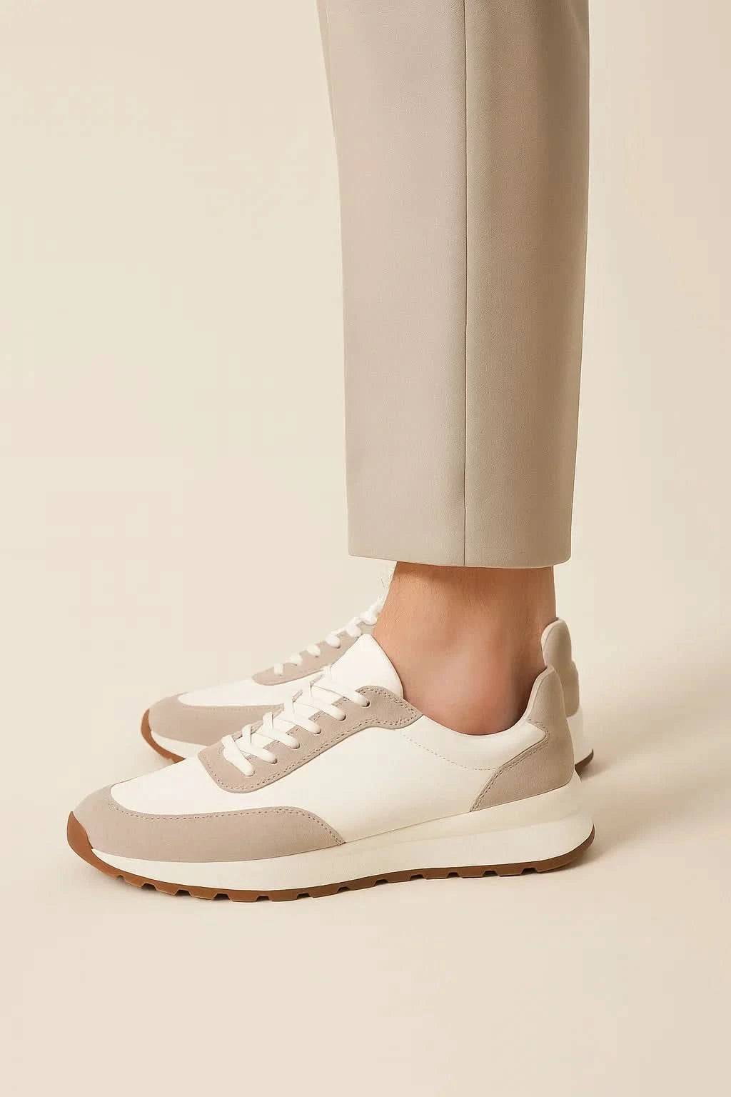Calzatura Suede Runner White