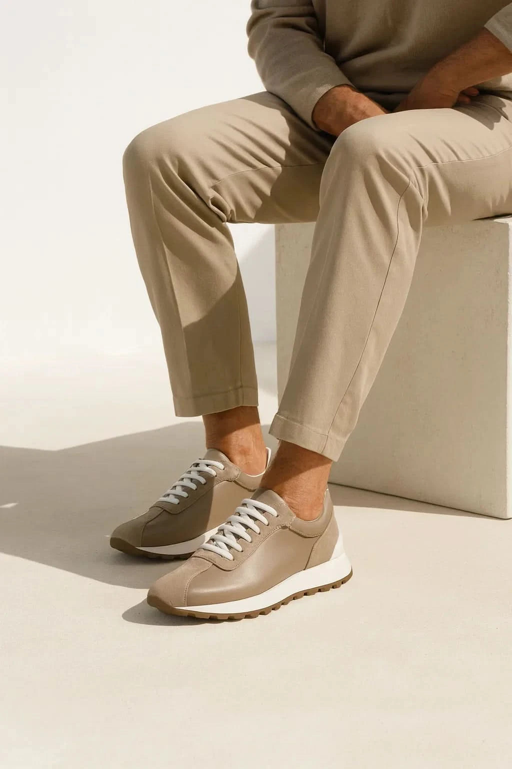 Calzatura Suede Runner Beige