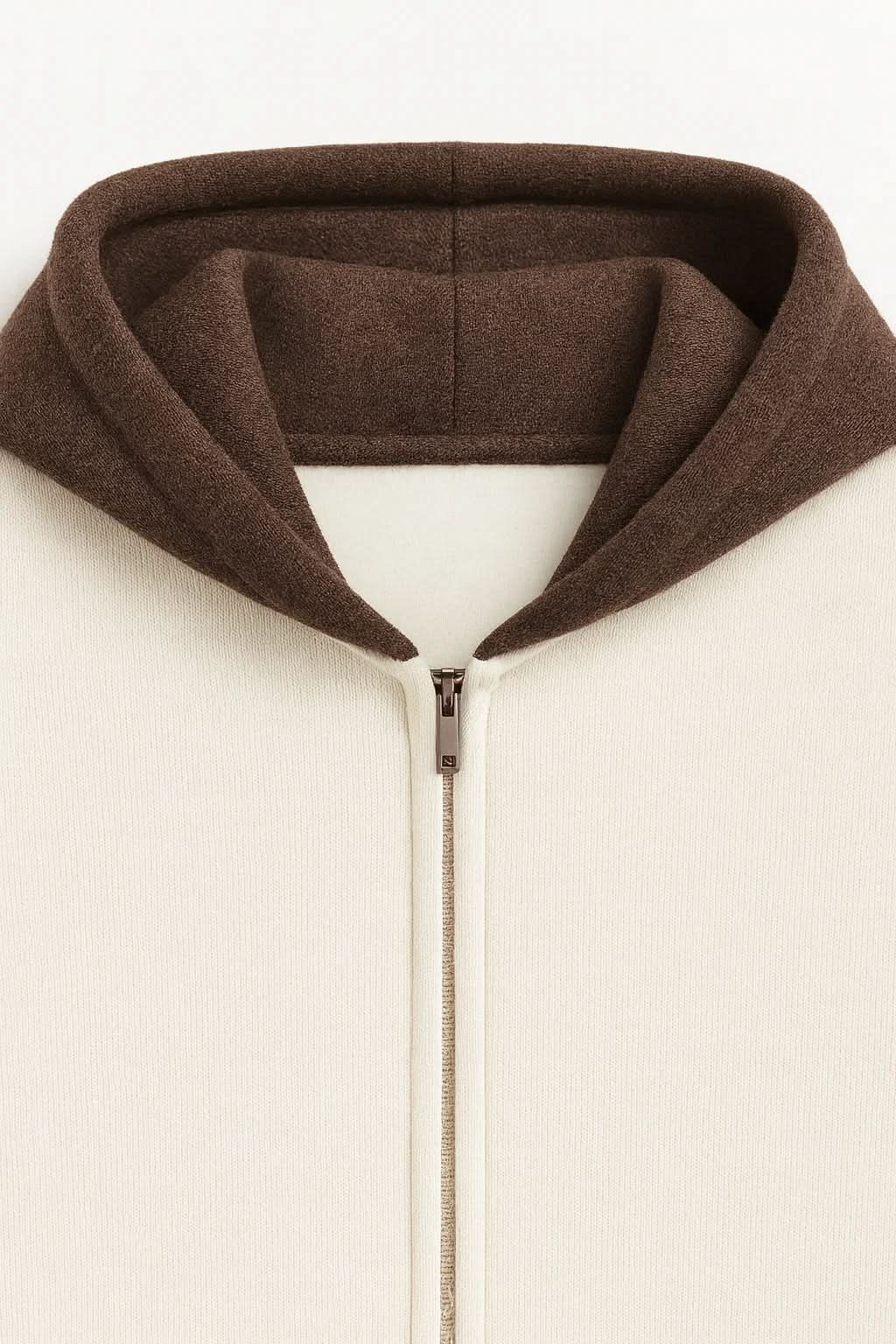 Luca Zip Up Sweater White