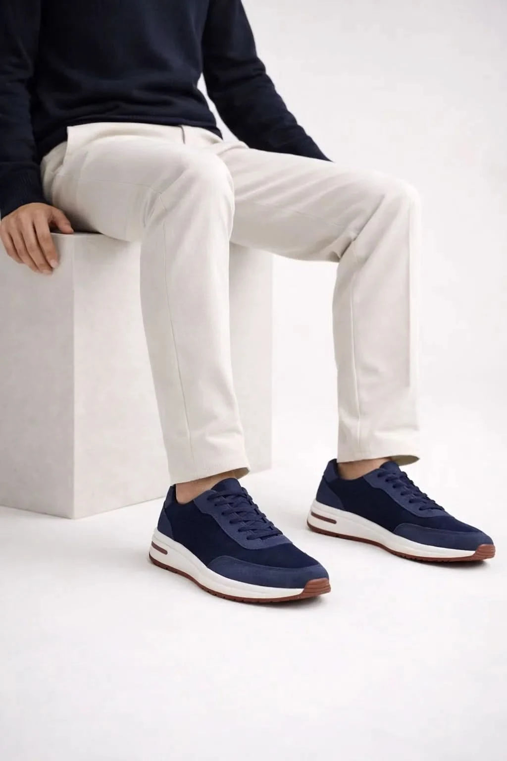 Giuliano Suede City Sneaker Navy
