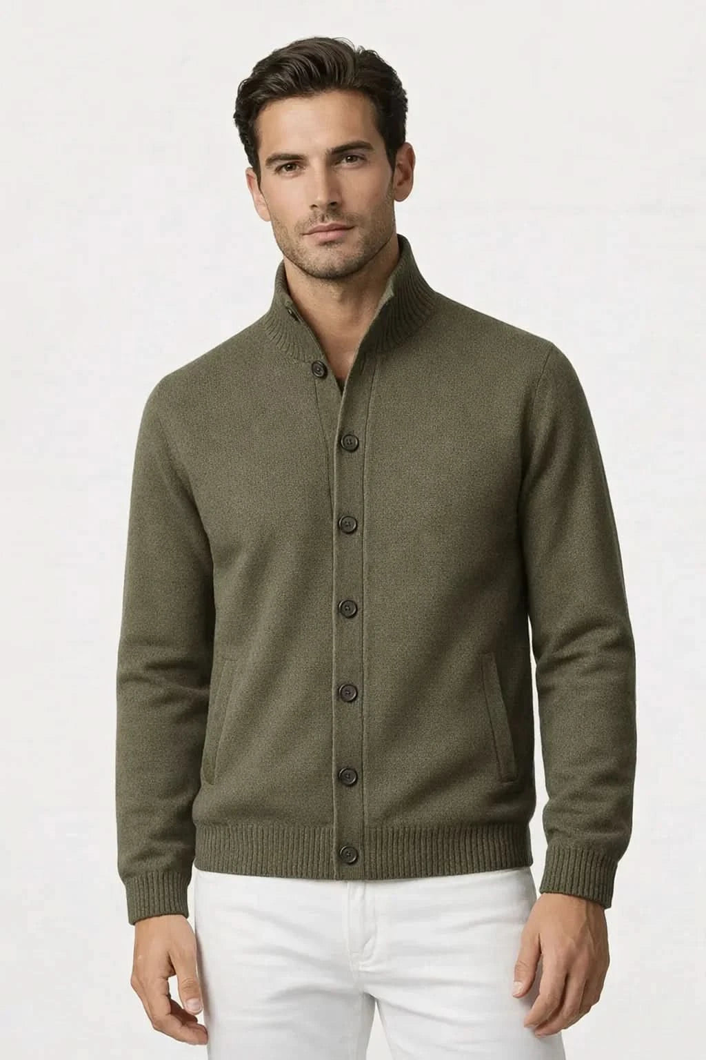 Cionelli Buttoned Cardigan Khaki