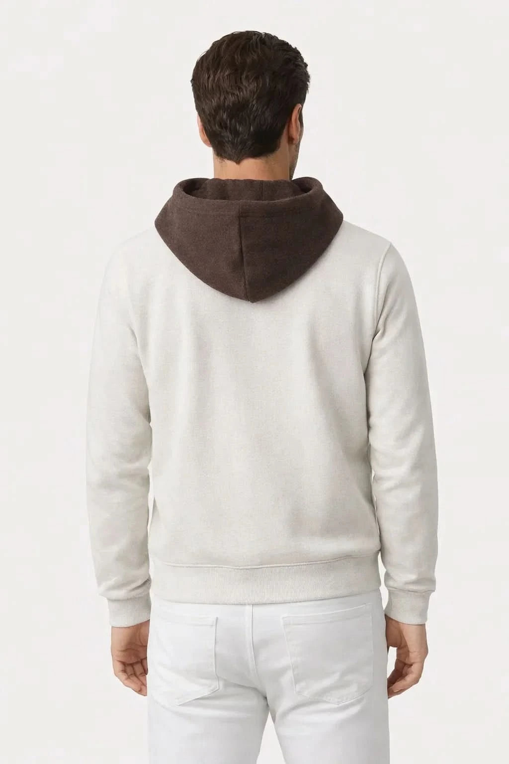 Luca Zip Up Sweater White