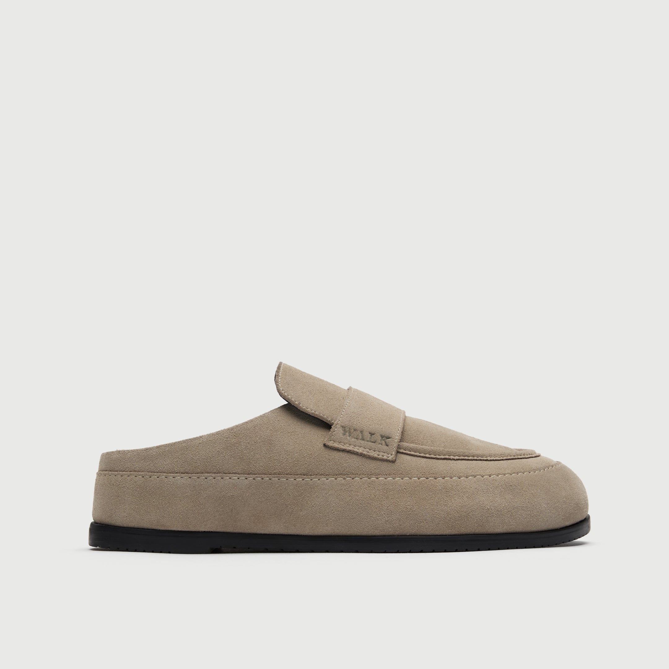 Stone Suède Loafer Mule