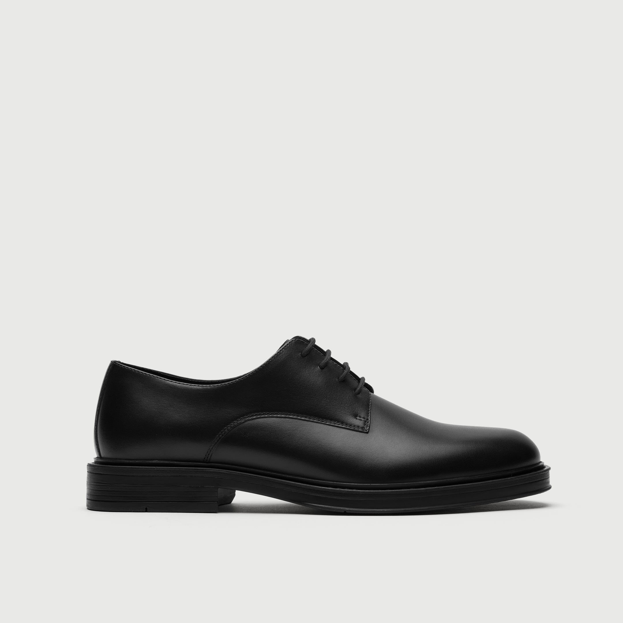 Black Leather Derby Shoe