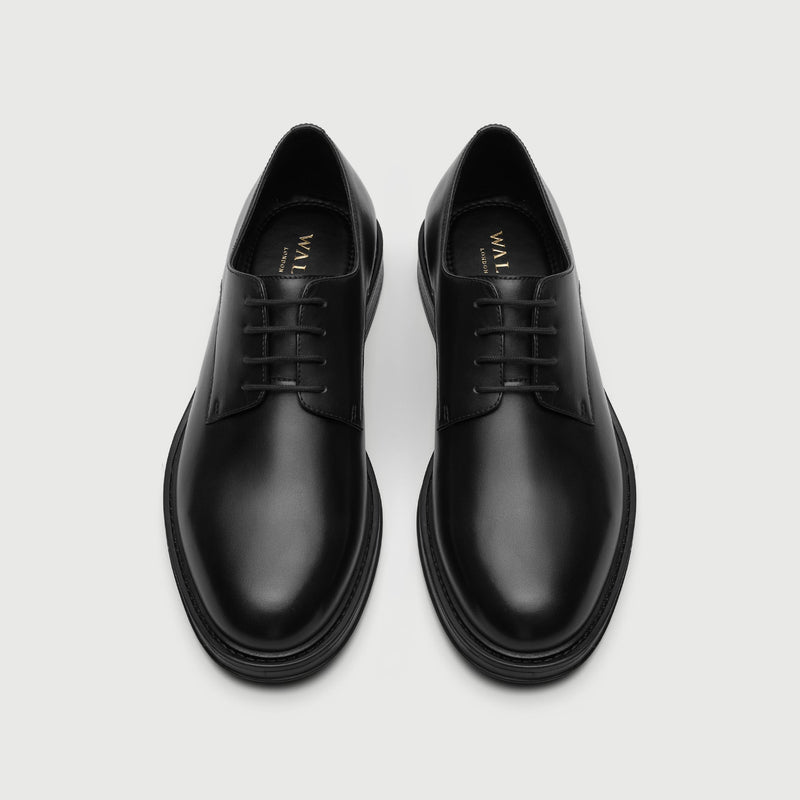 Black Leather Derby Shoe