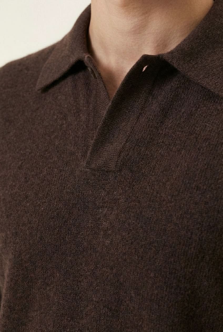 Ario Long Sleeve Polo Maroon