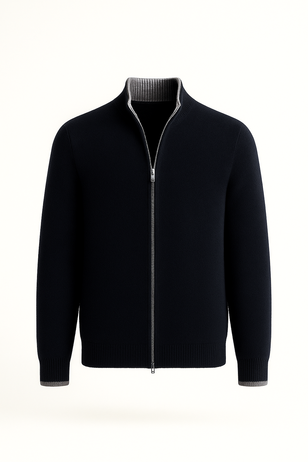 Leonardo Zip Cardigan Navy
