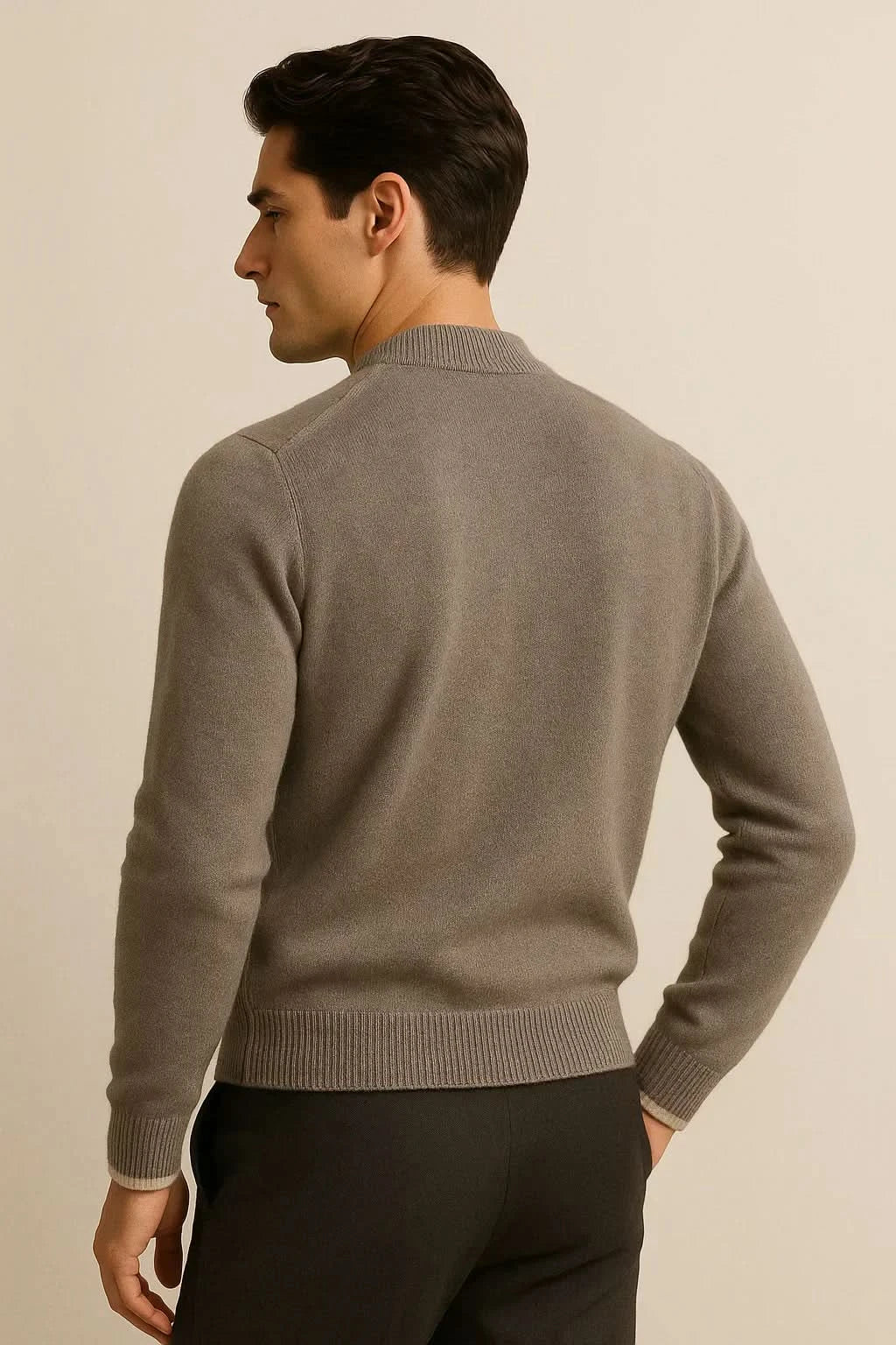 Classic Half Zip Beige