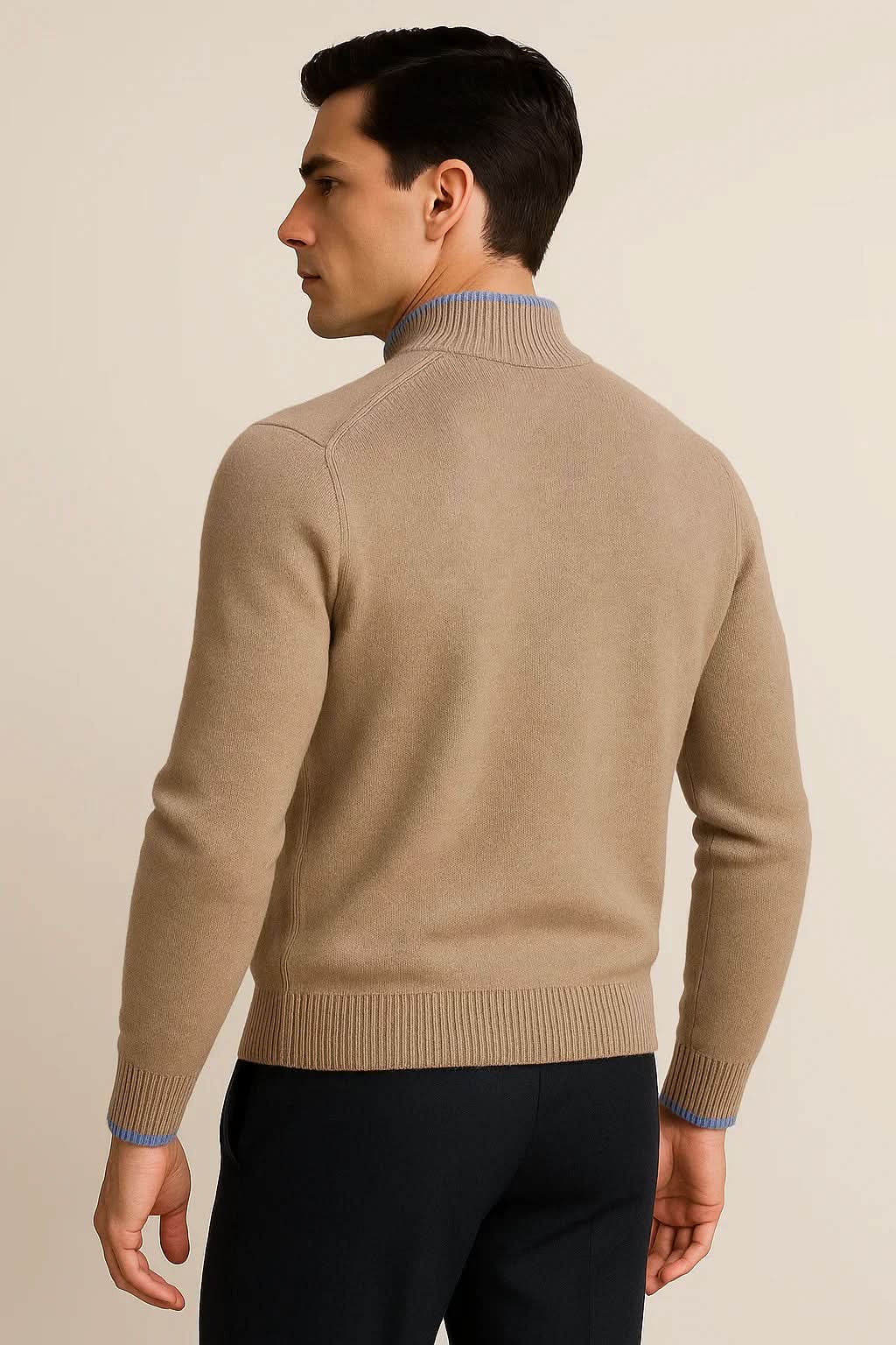 Classic Half Zip Beige