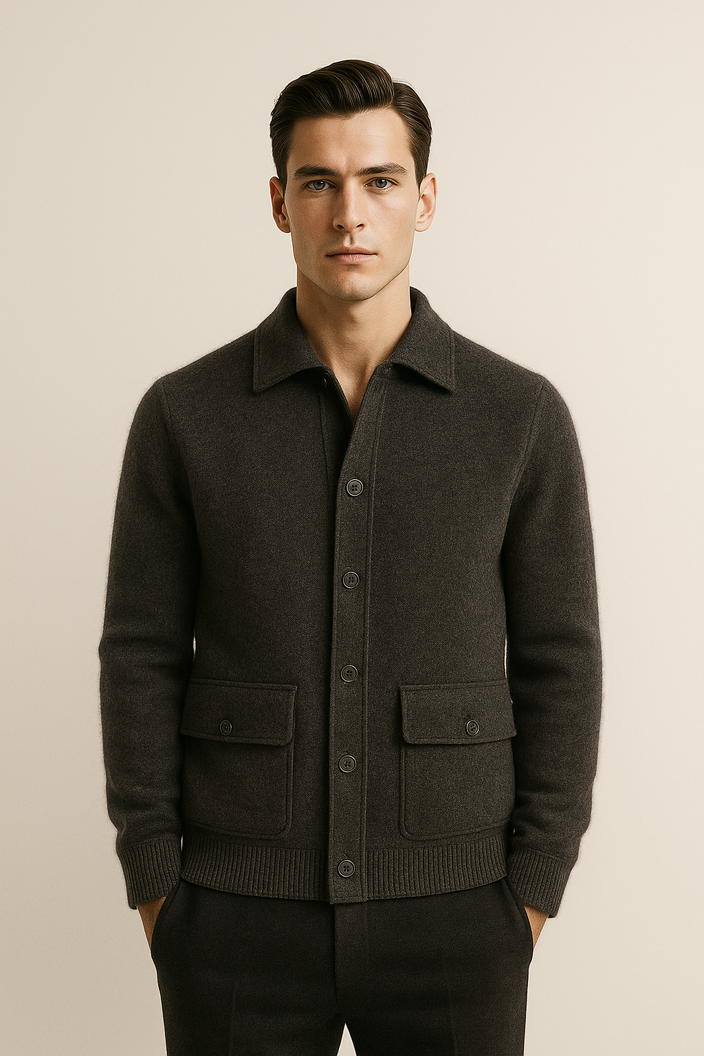 Vicenza Cashmere Cardigan Dark Grey