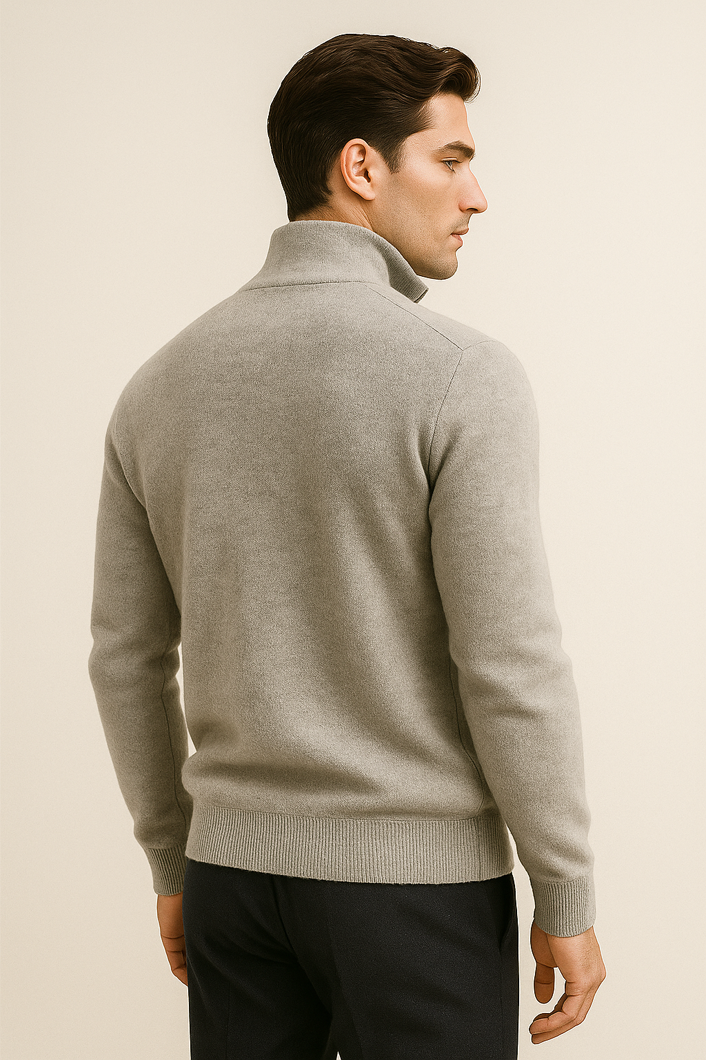 Marciello Reversible Cashmere Zip Knit Grey & Dark Grey