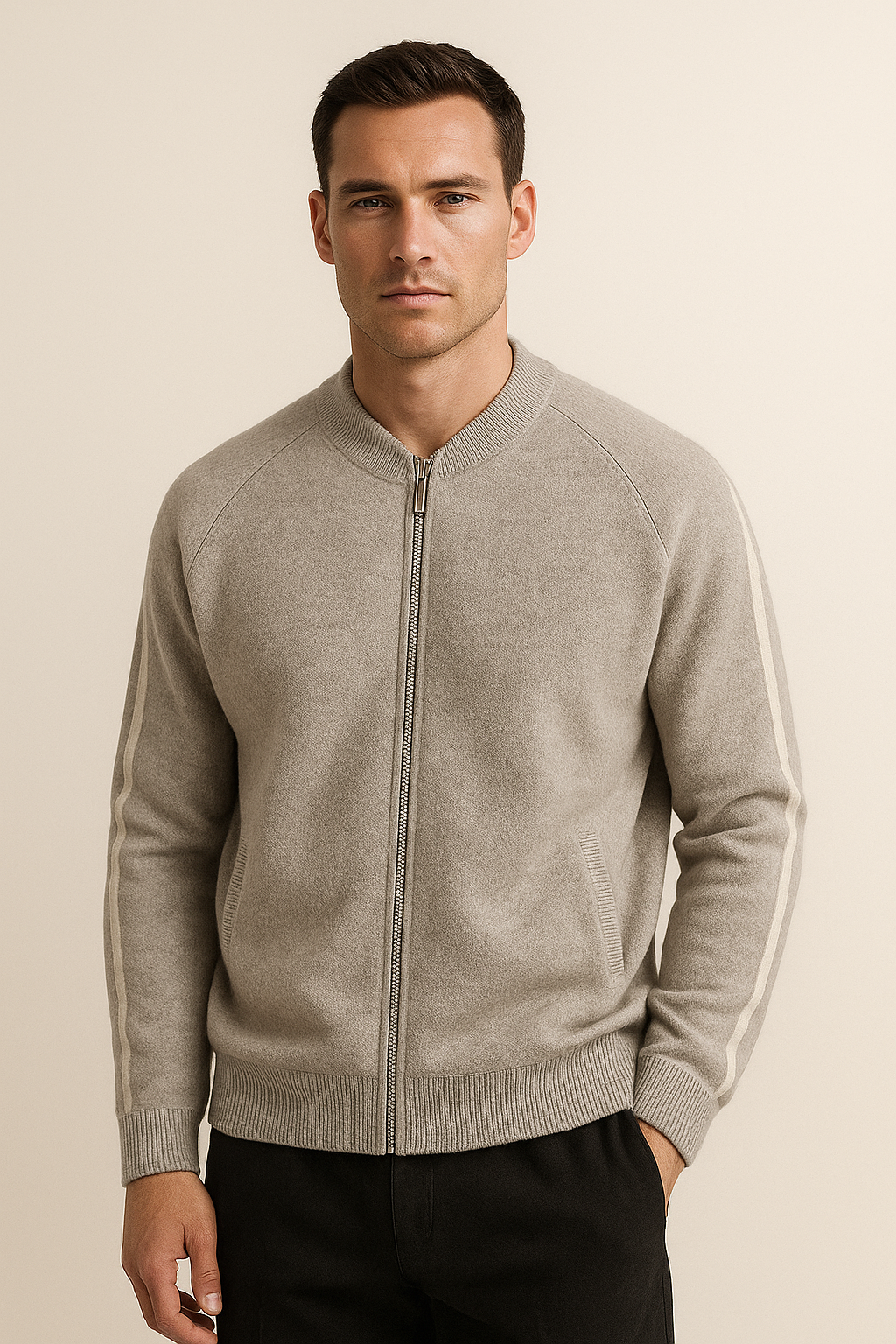 Emiral Cashmere Zip Knit Grey