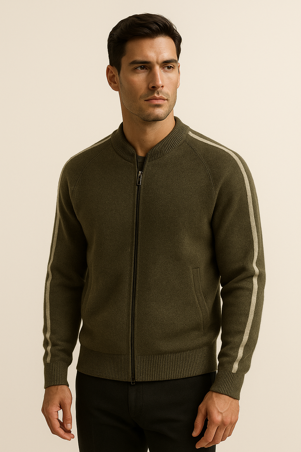 Emiral Cashmere Zip Knit Olive