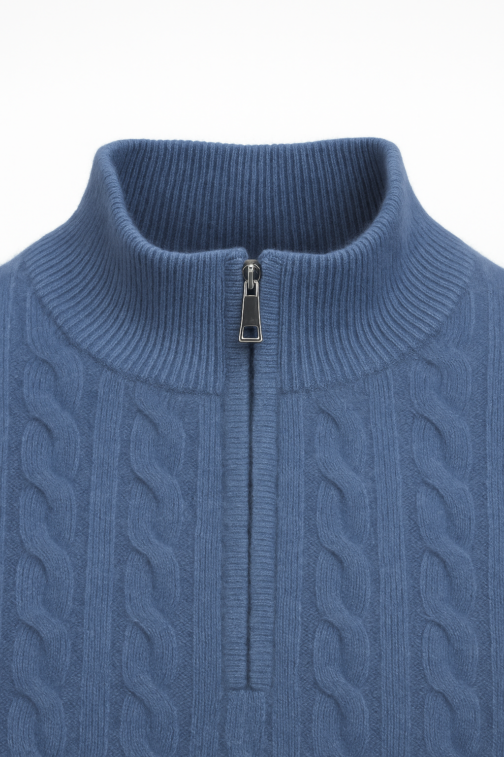 Lerano Cashwool Half-Zip Knit Blue