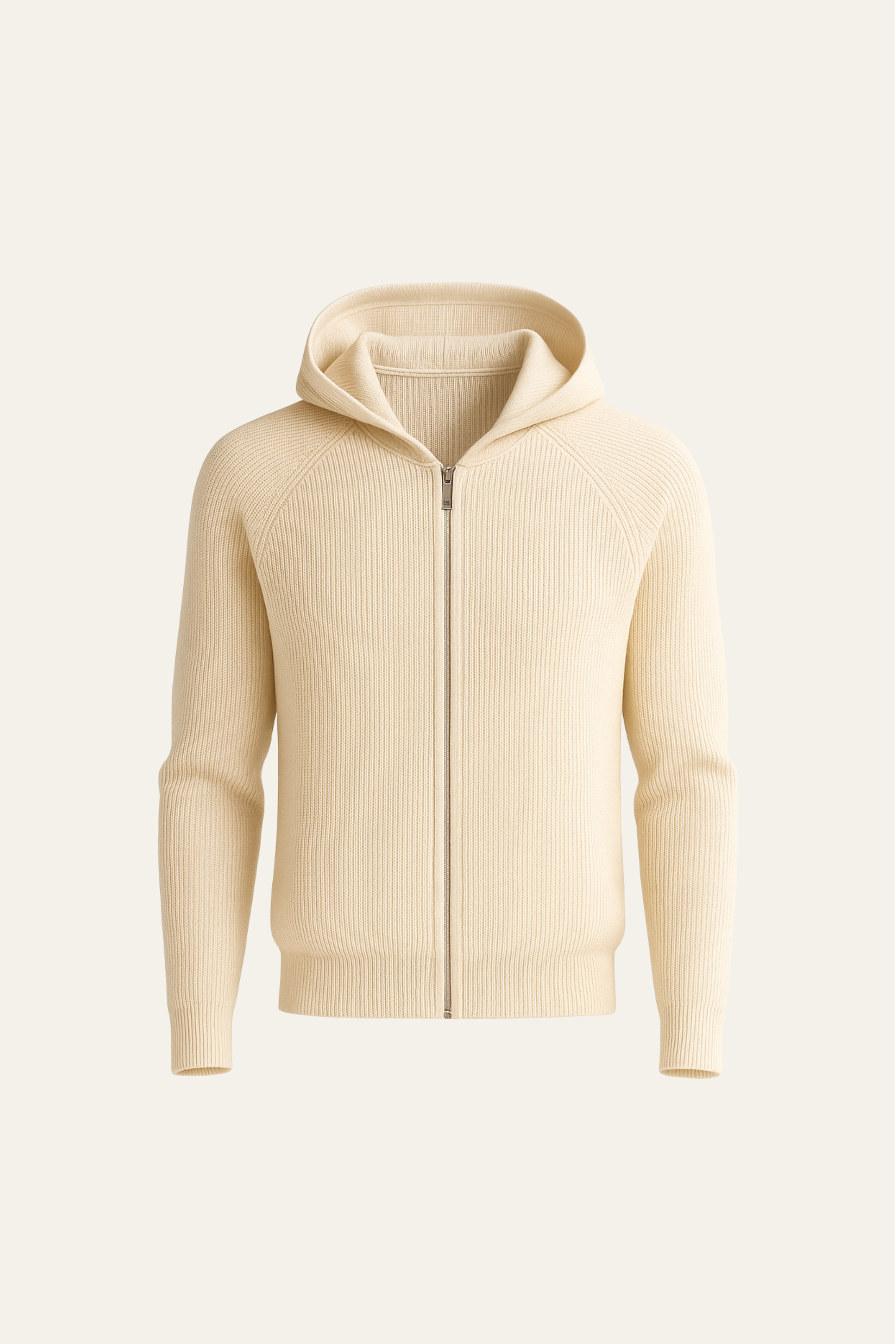 SIRO BEIGE CABLE KNIT HOODIE