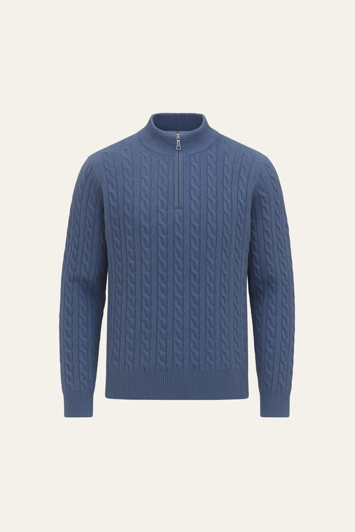Lerano Cashwool Half-Zip Knit Blue
