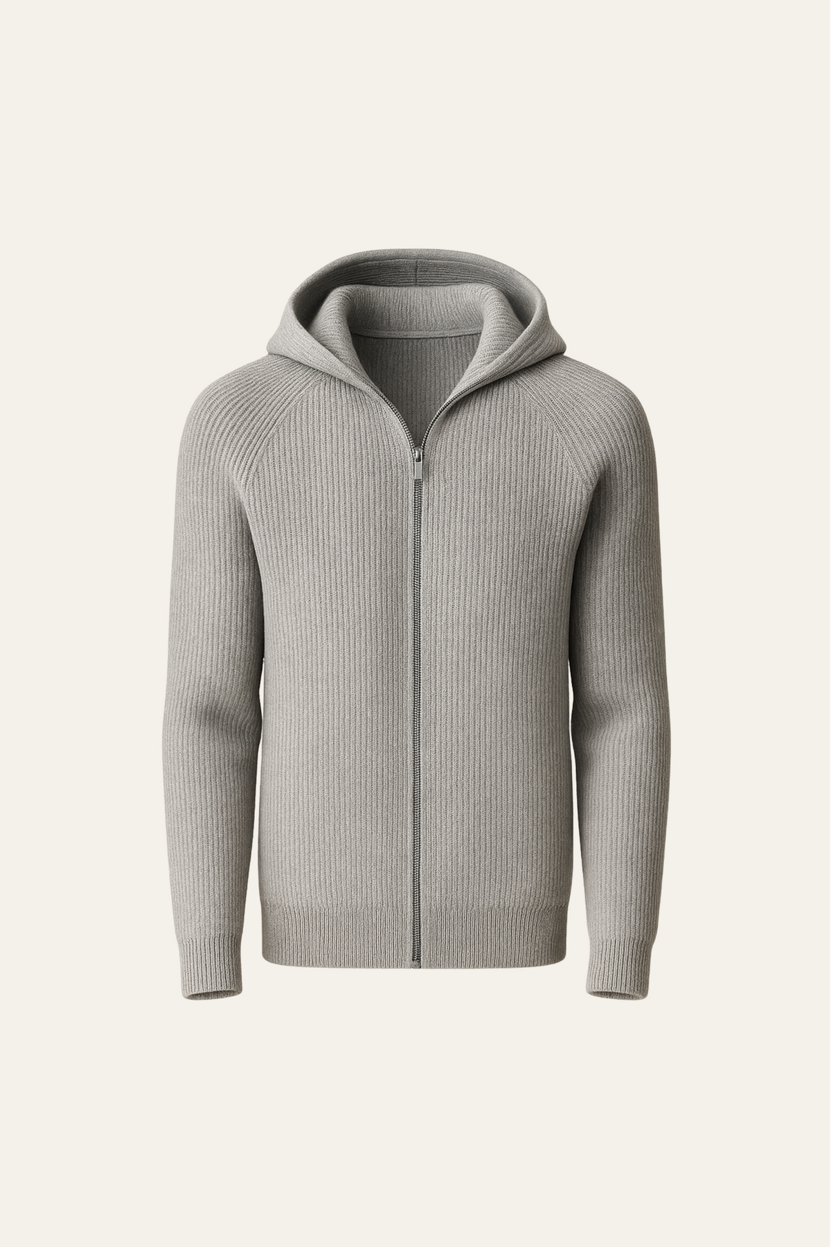SIRO GREY CABLE KNIT HOODIE