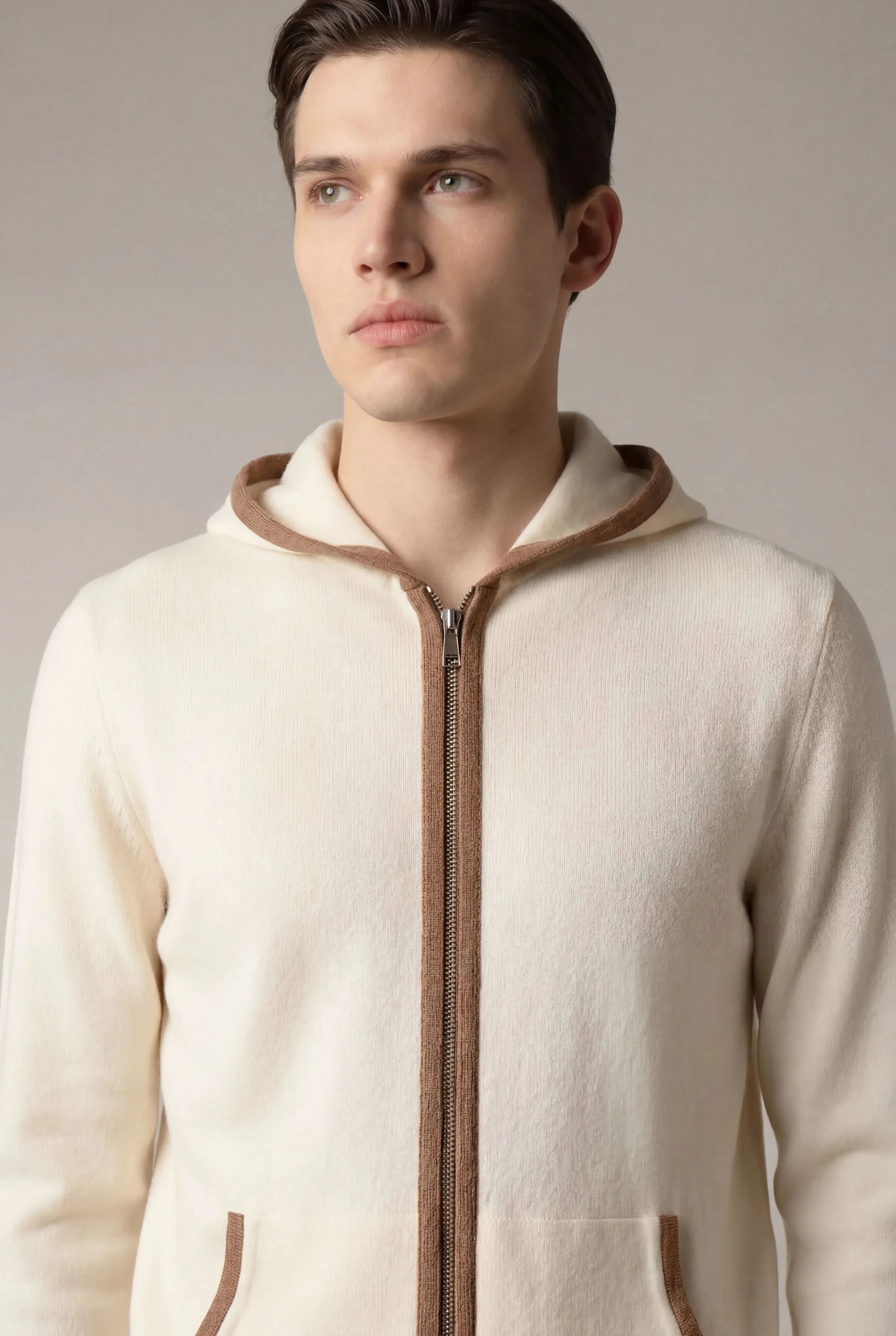 SANTONI CLASSIC HOODIE CREAM