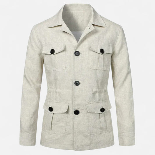 The Gentleman’s Brand | Linen Safari Jacket – Men’s Lightweight Summer Overshirt in Breathable Linen