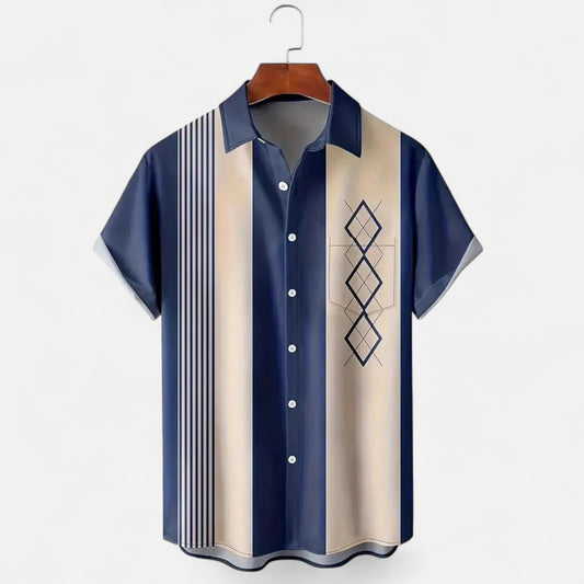 The Gentleman’s Brand I Jacquard Shirt – Men's Smart Casual Shirt, Tailored Cotton, Long Sleeve Button-Up, Slim Fit