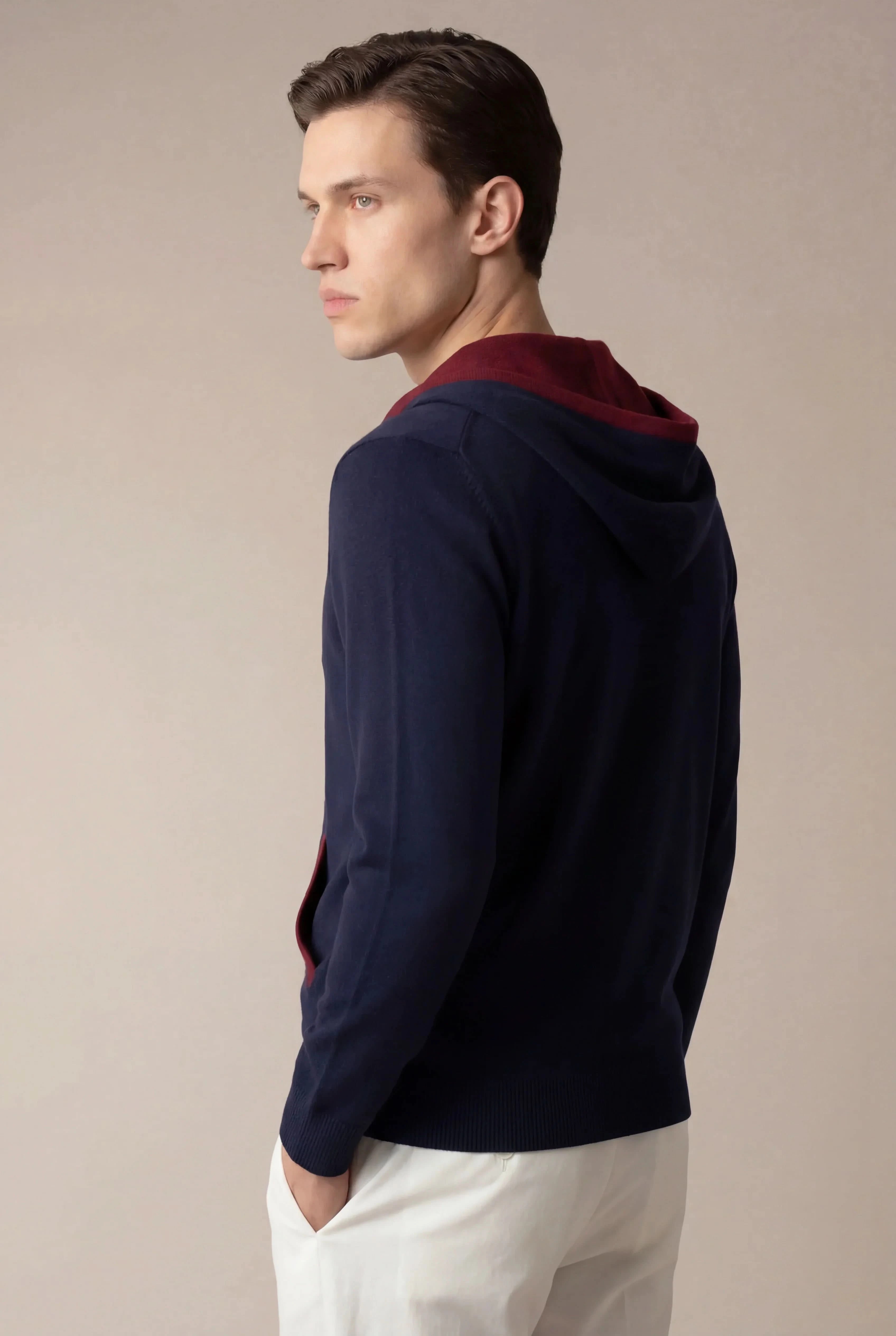 SANTONI CLASSIC HOODIE NAVY