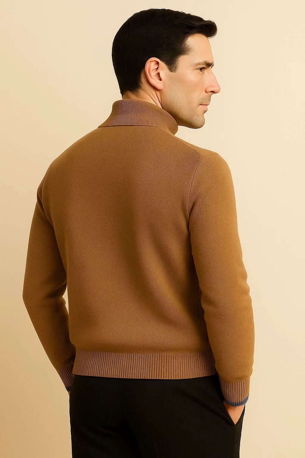 Leonardo Zip Cardigan Beige