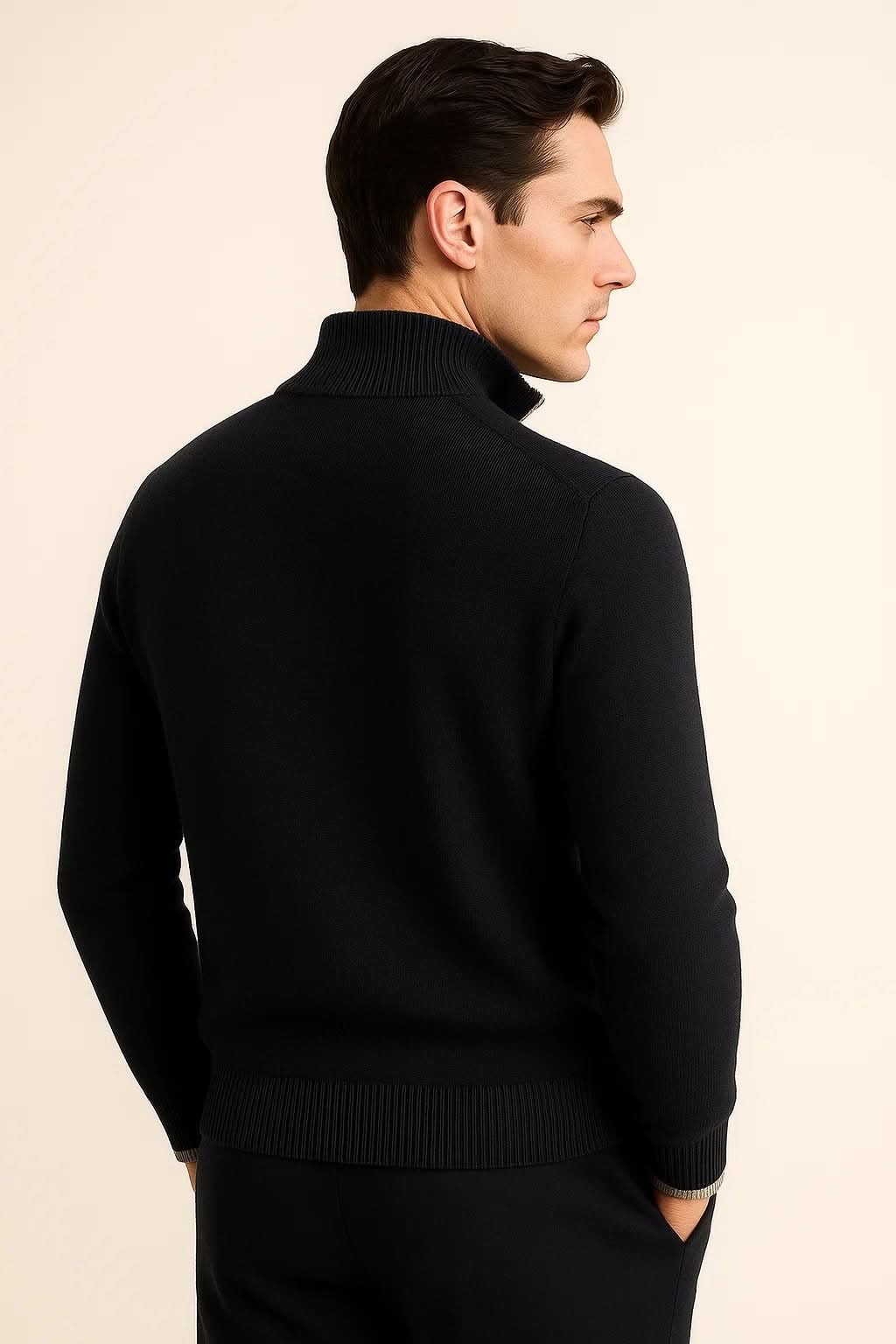 Leonardo Zip Cardigan Navy
