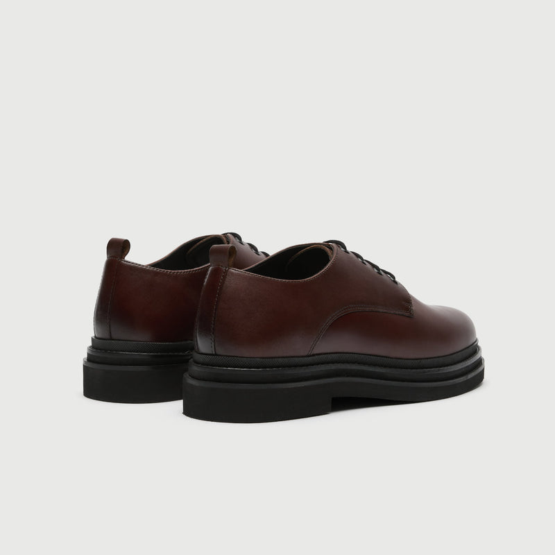 Brown Leather Chunky Derby Shoe