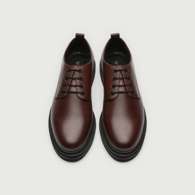 Brown Leather Chunky Derby Shoe