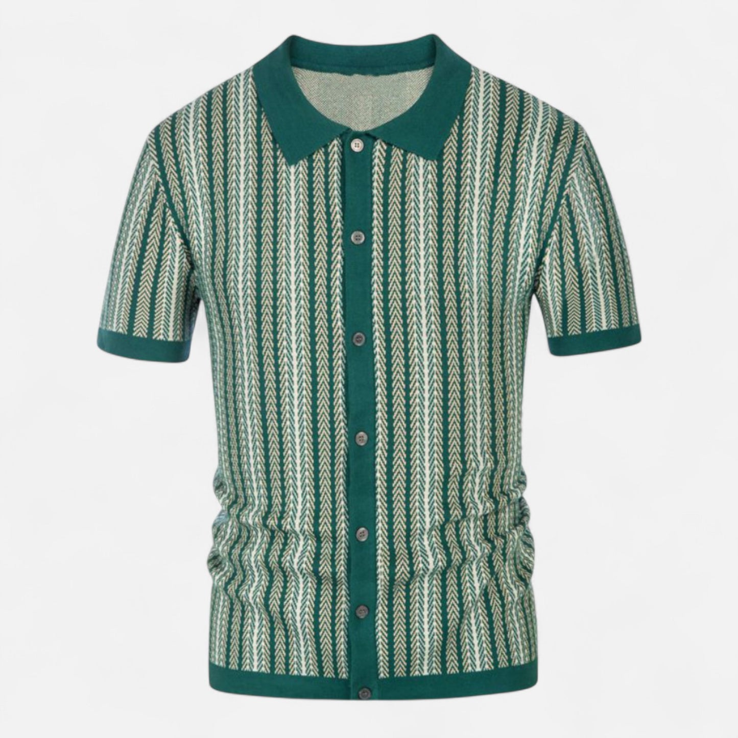 The Gentleman’s Brand | Striped Soft Knit Polo Shirt – Subtle Texture, Relaxed Precision