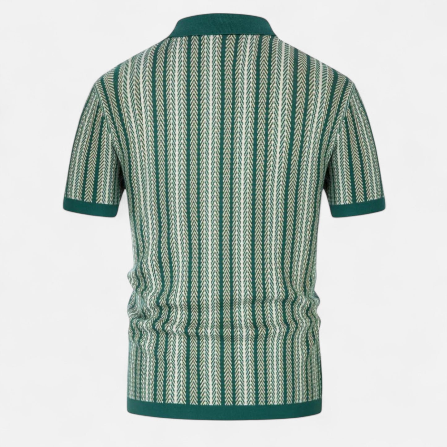 The Gentleman’s Brand | Striped Soft Knit Polo Shirt – Subtle Texture, Relaxed Precision