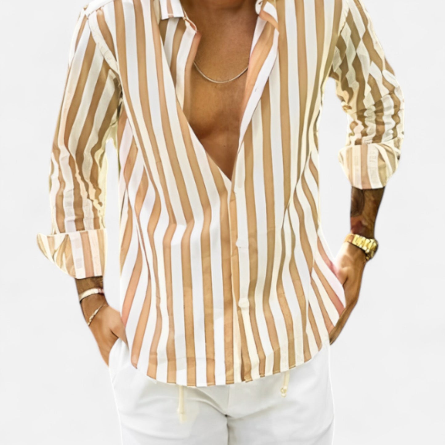 The Gentleman’s Brand | The Vittorio Striped Summer Shirt – Italian Linework, Air-Light Refinement