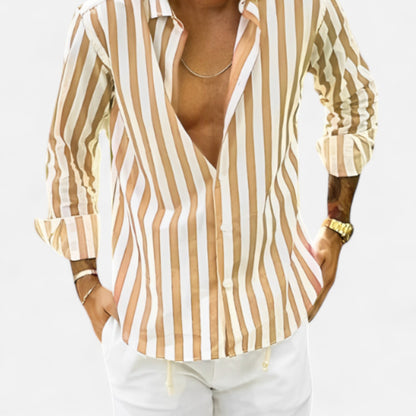 The Gentleman’s Brand | The Vittorio Striped Summer Shirt – Italian Linework, Air-Light Refinement